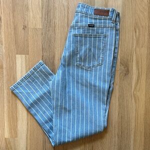 Wrangler Women's Blue Striped Ankle Jeans
